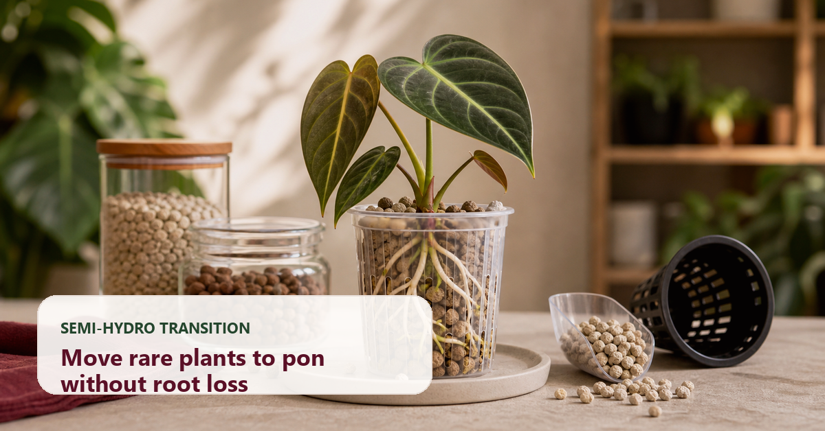 Transition Rare Plants to Pon Without Root Loss